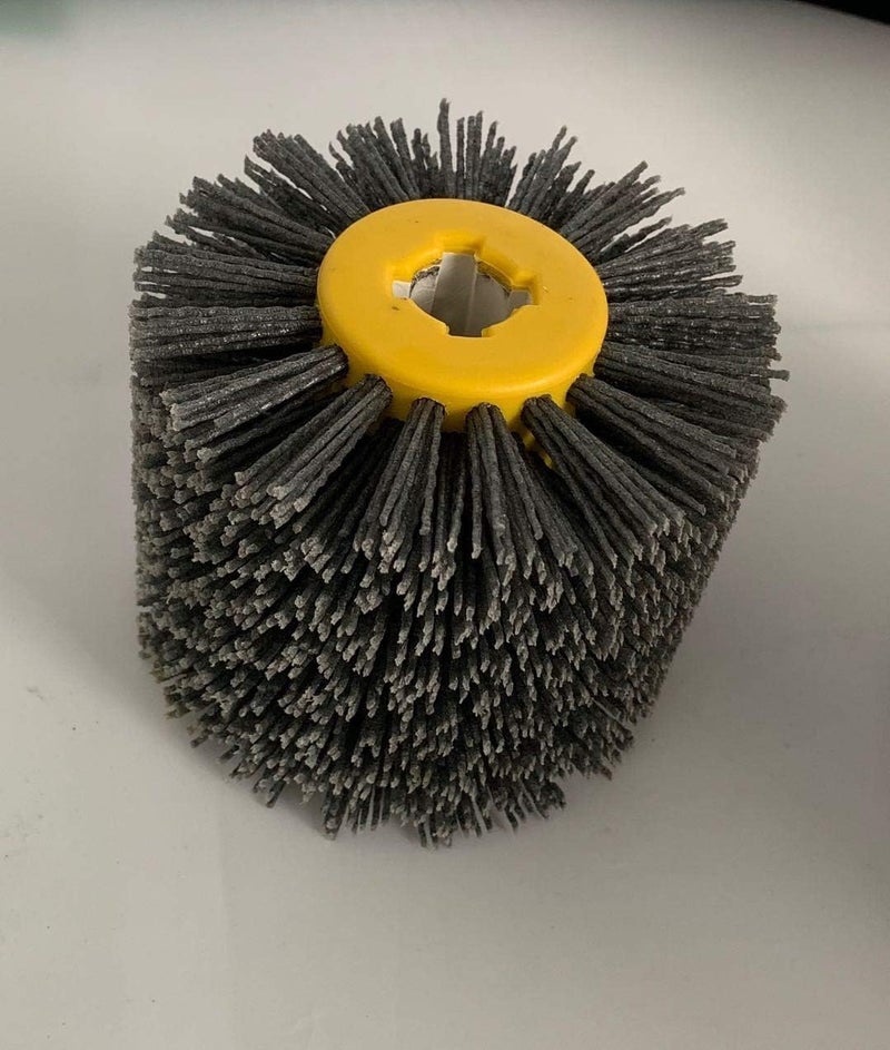 SIGNI Abrasive Nylon Drawing Wheel Drum Burnishing Brush for Wooden Polishing 1 Pack (60 Grit Black) - Image 1